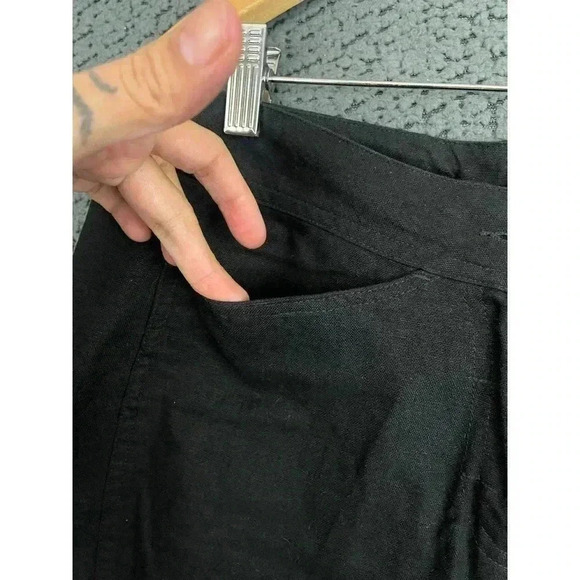 Woolrich Black Linen Cotton Capri Pants Sz 6 Style 1210 Casual Pockets Women's - Picture 6 of 14
